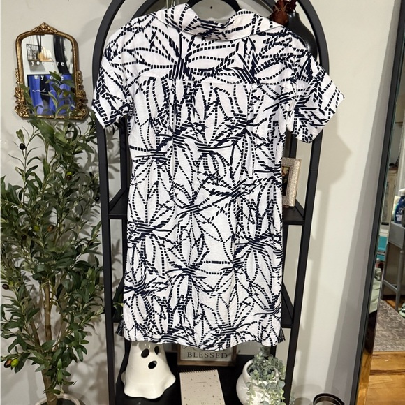 Lior Paris Elegant navy blue and White Patterned Mini Dress size small - Picture 9 of 11